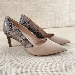 Kelly & Katie Zariya Womens Multicolor Snakeskin Suede Pumps 2 in heel, Size 6 M